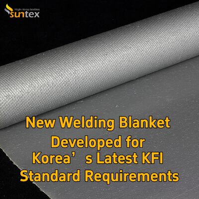 بطانية حريق لحام مخصصة معتمدة من Suntex KFI، بطانية مقاومة للحرارة العالية من الألياف الزجاجية مقاومة للحريق، مضادة للشرارة، ومضادة للخبث، وحماية سلامة اللحام الصناعي